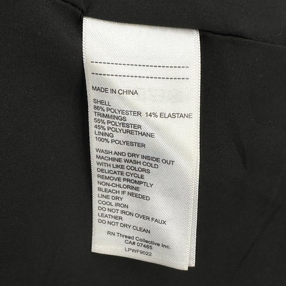 Laundry by Shelli Segal Black Ruched Sleeve Faux Leather Trimmed Blazer sz 20W - Picture 6 of 6